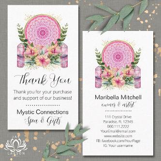 Pink Mandala Crystals Yoga Reiki Spa Thank You