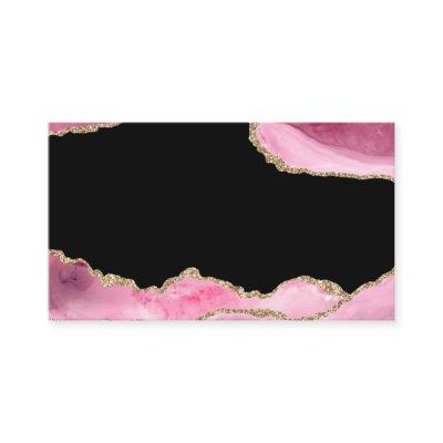Pink Marble Agate Elegant Gemstone Golden Glitter