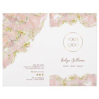 Pink marbling design service menu brochure