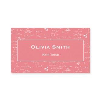 Pink Math Tutor Teacher Formula Pattern