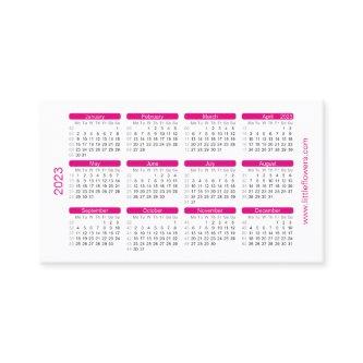 Pink Mini Calendar 2023 with Logo Template.