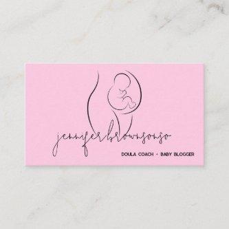 Pink Minimal Unique Doula Birth Coach Pregnant