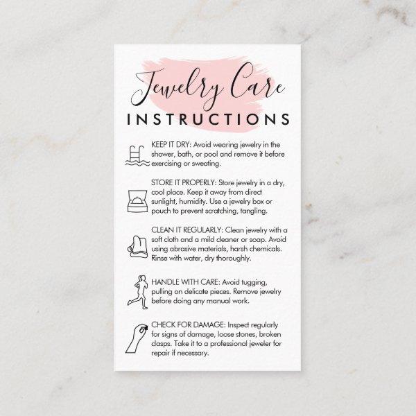 Pink Modern 5 Jewelry Care Instructions