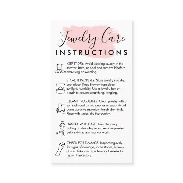 Pink Modern 5 Jewelry Care Instructions