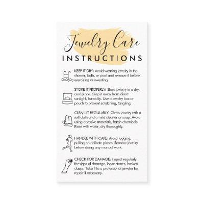 Pink Modern 5 Jewelry Care Instructions yellow