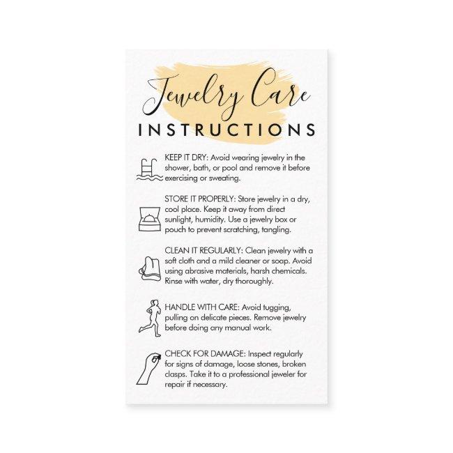 Pink Modern 5 Jewelry Care Instructions yellow