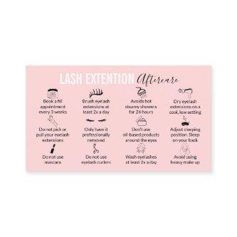 Pink Modern Lash Aftercare Tips and Instructions