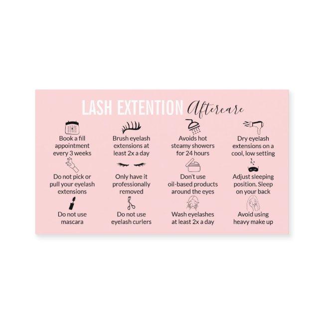 Pink Modern Lash Aftercare Tips and Instructions