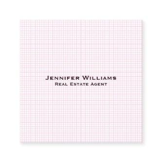 Pink Modern Trendy Checks Minimalist Professional Square