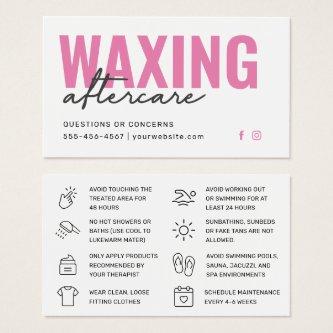 Pink Modern Waxing Aftercare Card Hair Removal