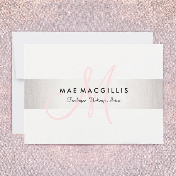 Pink Monogram FAUX Silver Striped Gift Certificate