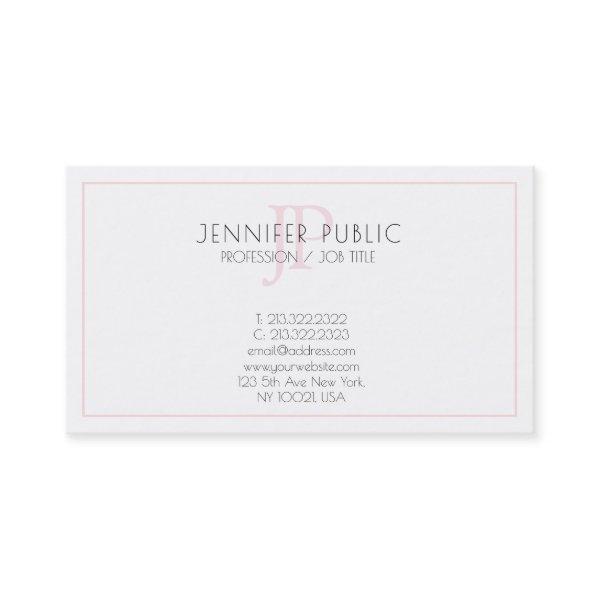 Pink Monogram Minimalist Elegant Plain Trendy