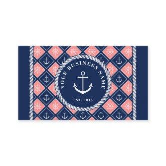 Pink Navy Anchor Ship's Wheel Pattern