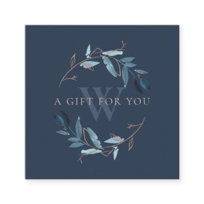 PINK NAVY FOLIAGE INITIAL WREATH GIFT CERTIFICATE