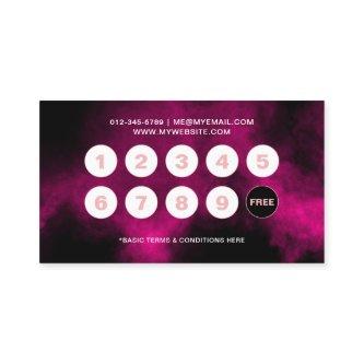 Pink Neon & Smoke Nail Salon/Technician Loyalty Card