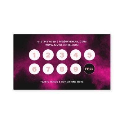 Pink Neon & Smoke Nail Salon/Technician Loyalty Card