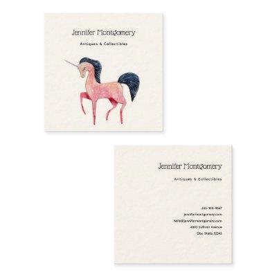 Pink Nordic Unicorn with Black Mane Square