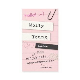 Pink Notebook Page