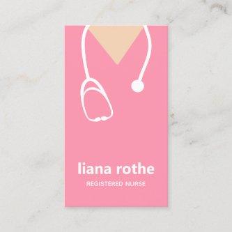 Pink Nurse Scrubs and Stethoscope