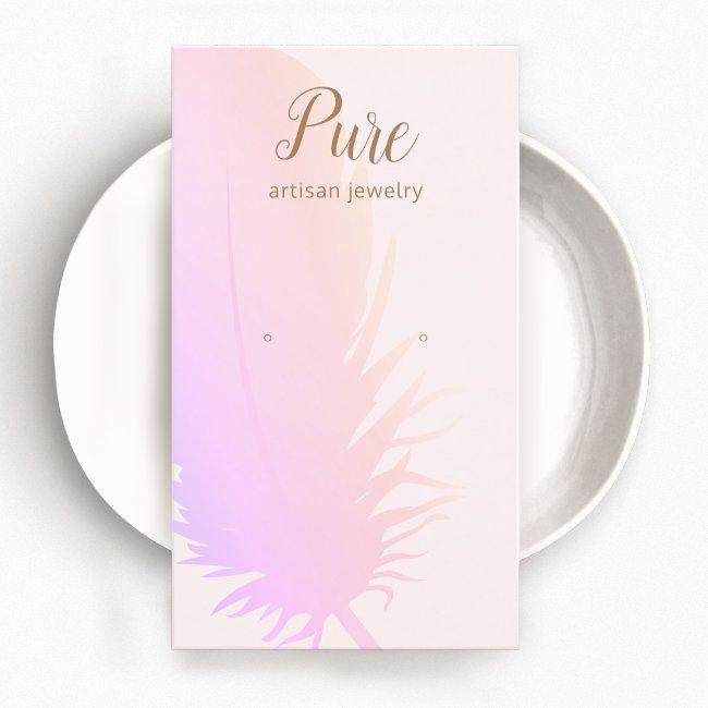 Pink Ombre Boho Feather Earring Display