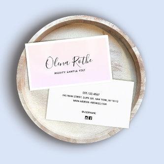 Pink Ombre Signature Script Professional  Calling Card