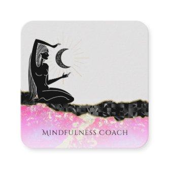 *~* Pink Opal Moon QR code GODDESS Meditate  Square