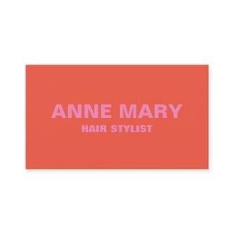 Pink Orange Modern Bold Bright Hair Stylist Salon