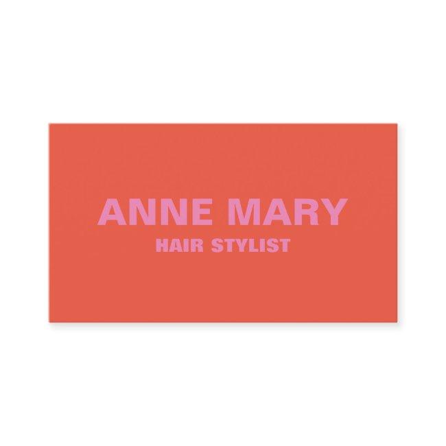 Pink Orange Modern Bold Bright Hair Stylist Salon