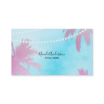 Pink Palm Trees & Blue Sky Lights Beachy Glam