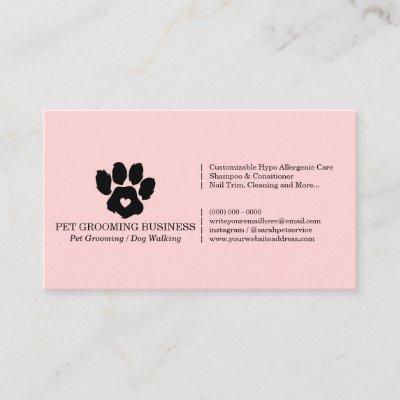Pink Paw Minimalist Pet Branding Mobile Groomer