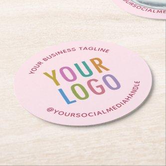 Pink Personalized Paper Coasters Custom Logo Bulk