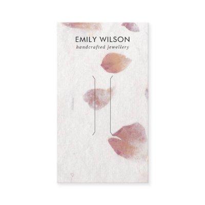PINK PETAL HANDMADE PAPER  HAIR CLIP DISPLAY CARD