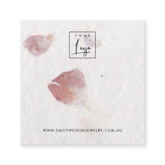 PINK PETAL HANDMADE PAPER  STUD EARRING DISPLAY SQUARE