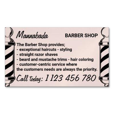 Pink pole barbershop barbering on the go barber  magnet