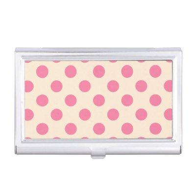 Pink polka dots on cream  holder