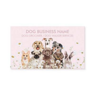 Pink Pups in Daisy Flowers, Dog Groomer Pet Sitter