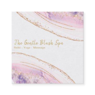 *~* Pink Purple AGATE Crystal Gold Glitter Square