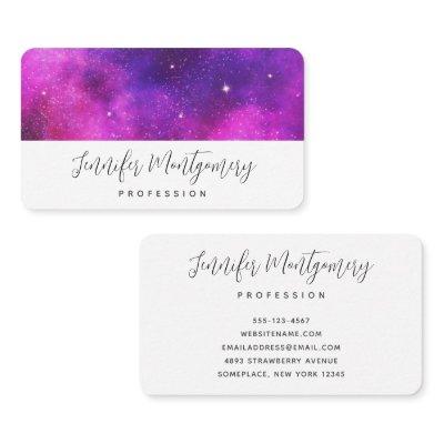 Pink & Purple Space & Stars Faux Galaxy