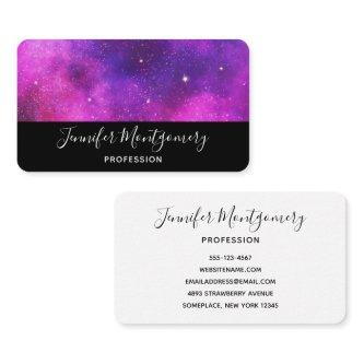 Pink & Purple Space & Stars Faux Galaxy