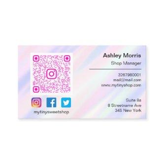 Pink QR Code Logo Social Media Online Purple