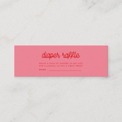 Pink Retro vintage diaper raffle ticket