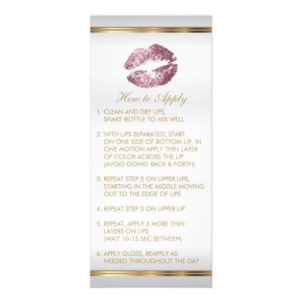 Pink Rose Glitter Lip Instructions 2 Rack Card