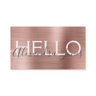 Pink & Rose Gold Brushed Metal Hello