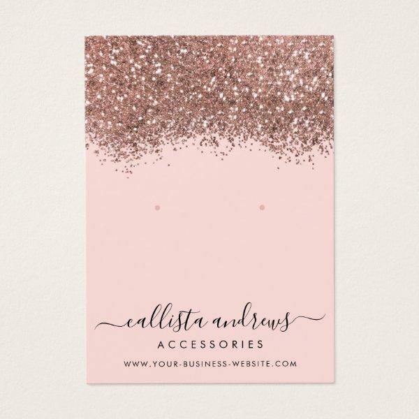 Pink Rose Gold Confetti Glitter Earring Display
