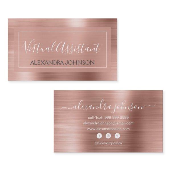 Pink & Rose Gold Foil Virtual Assistant Business C