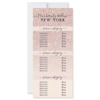 Pink Rose Gold Glitter Ombre Salon Price List