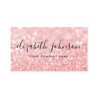 Pink Rose Gold Holographic Glitter Elegant Script