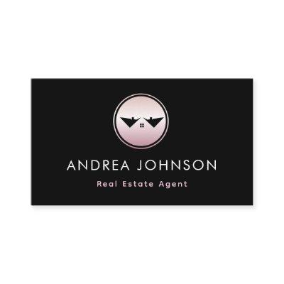 Pink Rose Gold Logo Real Estate Photo Qr Code