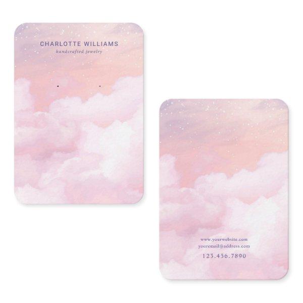 Pink Sky Cloud Custom Jewelry Display Card