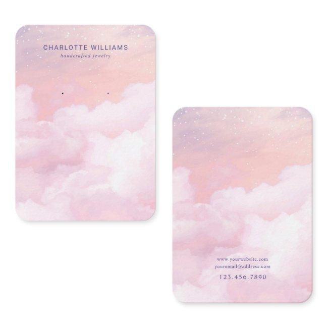 Pink Sky Cloud Custom Jewelry Display Card